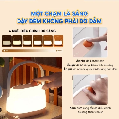 Đèn ngủ bé sơ sinh di động, chống ánh sáng xanh, cắm trại, đèn ngủ bỉm, hỗ trợ mẹ hút sữa – Giá 235.000đ