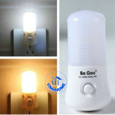 Đèn ngủ BOGOU 3W LED gắn tường công tắc – Ánh sáng trắng dịu, giá 15.900₫ 3