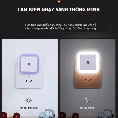 Đèn Ngủ Cảm Biến Ánh Sáng Tự Động Bật Tắt - Tiết Kiệm Năng Lượng, Trang Trí Phòng Ngủ, Giá 18.999₫ 2