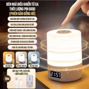 Đèn ngủ cảm biến di động 3 màu ánh sáng, sạc lại, pin lâu, chống ánh sáng xanh - Giá ưu đãi 74.000₫ 10 Đèn ngủ cảm biến di động 3 màu ánh sáng, sạc lại, pin lâu, chống ánh sáng xanh - Giá ưu đãi 74.000₫ 10