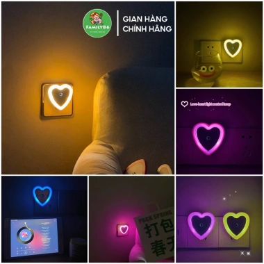 Đèn Ngủ Cảm Biến Thông Minh LED Hình Trái Tim-Đèn Cảm Ứng Trang Trí Phòng Ngủ 17.380₫