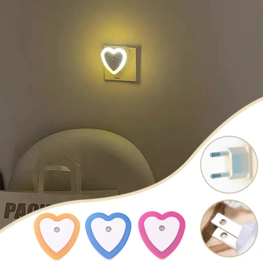 Đèn Ngủ Cảm Biến Thông Minh LED Hình Trái Tim-Đèn Cảm Ứng Trang Trí Phòng Ngủ 17.380₫