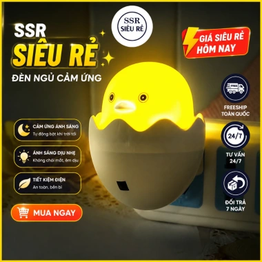 Đèn ngủ cảm ứng gà con siêu dễ thương SSR – Giá ưu đãi 20.608 VND, giảm từ 25.760 VND