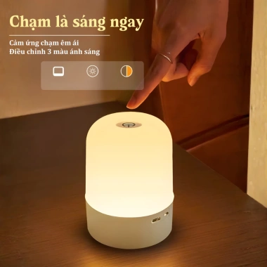 Đèn ngủ cảm ứng Makito 3 màu chuyển đổi, ánh sáng dịu bảo vệ mắt, giá 69.000₫