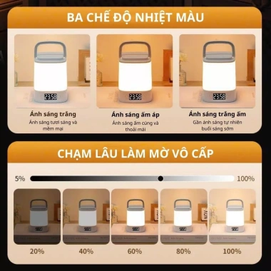 Đèn ngủ cảm ứng tích điện 3 màu LED đa năng - Tay sách tiện lợi, giá chỉ 118.800 VND