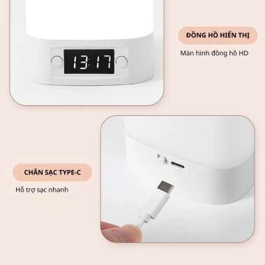 Đèn ngủ cảm ứng tích điện 3 màu LED đa năng - Tay sách tiện lợi, giá chỉ 118.800 VND