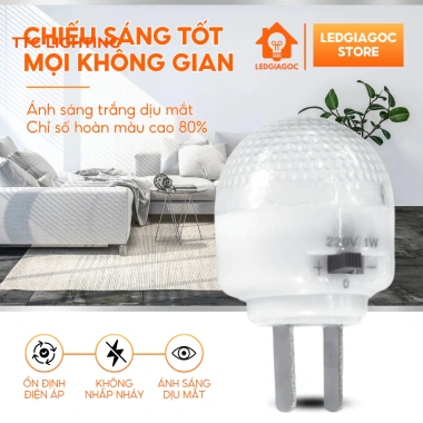 Đèn ngủ công tắc 2 chế độ màu vàng - Chiếu sáng ban đêm, giá 34.000đ Ledgiagoc