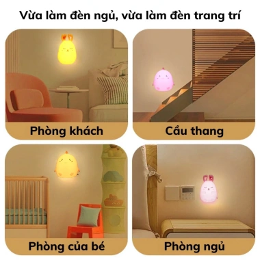 đèn ngủ cute công tắc bật tắt, tiết kiệm điện, dạng nấm avatar cảm ứng, mẫu gấu trúc siêu dễ thương cho phòng ngủ – chỉ 28.900₫ 5
