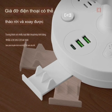 Đèn ngủ để bàn 3 chân đa chức năng có ổ cắm USB, nút nguồn, công tắc tiện lợi, phù hợp cho điện thoại, thiết kế hiện đại, tiết kiệm năng lượng Giá chỉ 119.000đ 9