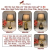 Đèn ngủ để bàn gỗ Hàn Quốc – Đế gỗ chao vải, xếp ly, LED, giá 179.000₫ 3