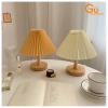 Đèn ngủ để bàn gỗ kiểu Hàn xếp ly, công tắc 3 màu ánh sáng, đế gỗ nguyên khối - Giá chỉ 29.000 VND 5