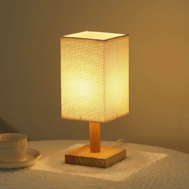 Đèn ngủ để bàn My Home DN008: Đế gỗ chao vuông 220V, trang trí phòng ngủ, đọc sách, giá 145.000₫ 9