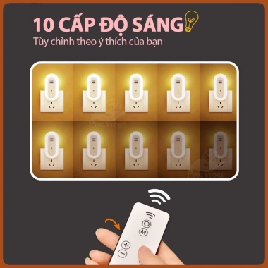 Đèn Ngủ Điều Khiển Từ Xa OVAL - 10 Cấp Sáng, Hẹn Giờ, Thông Minh, Giá 89.000đ