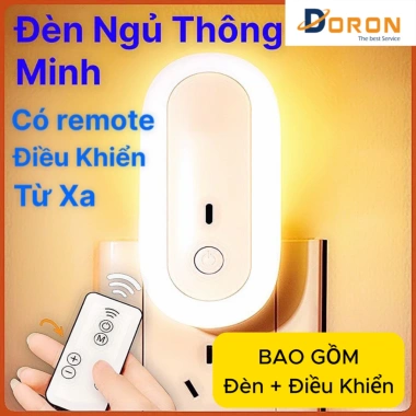 Đèn Ngủ Điều Khiển Từ Xa OVAL - 10 Cấp Sáng, Hẹn Giờ, Thông Minh, Giá 89.000đ