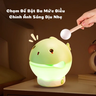 Đèn ngủ gỗ hình cá tích hợp gõ mõ tịnh tâm – 3 chế độ sáng bảo vệ mắt, bật một chạm 219k 4
