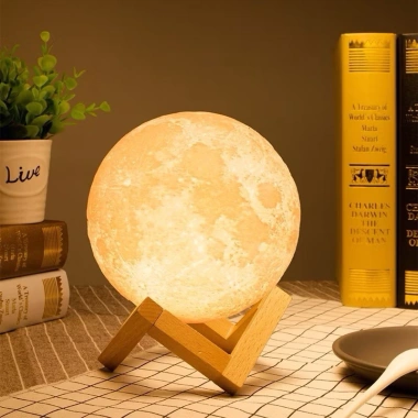 Đèn ngủ hình mặt trăng tròn kèm đế nhựa dễ thương giá chỉ 25.000₫