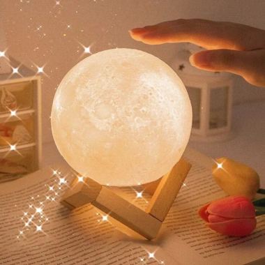 Đèn ngủ hình mặt trăng tròn kèm đế nhựa dễ thương giá chỉ 25.000₫