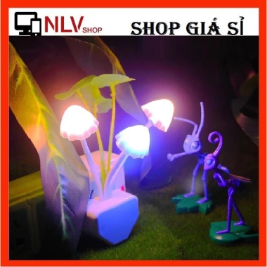Đèn ngủ hình nấm 3 chế độ đổi màu - Tự động bật tắt, tiết kiệm năng lượng, trang trí phòng