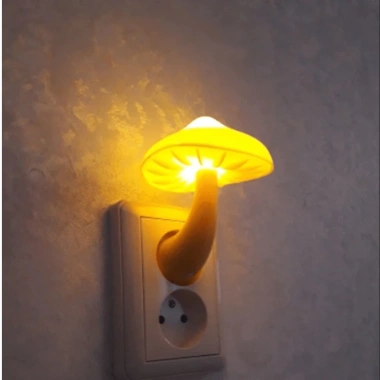 Đèn ngủ LED cảm biến ánh sáng cây nấm, tự động bật tắt, kết nối ổ tường, ánh sáng vàng 20.000₫