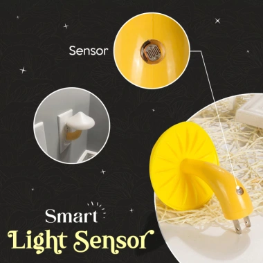 Đèn ngủ LED cảm biến ánh sáng cây nấm, tự động bật tắt, kết nối ổ tường, ánh sáng vàng 20.000₫