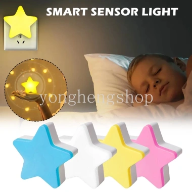 Đèn Ngủ LED Cảm Biến Hình Trăng Sao Dễ Thương Trang Trí Phòng Ngủ Bé Phích Cắm US Giá 31.900 VND