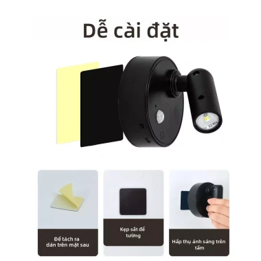 Đèn ngủ LED cảm biến thông minh sạc USB - Đèn tường khí quyển, không dây, 1‑3 ngày