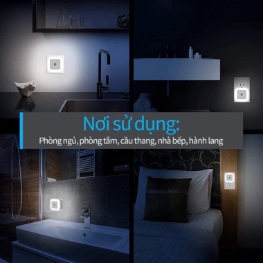 Đèn ngủ LED cảm ứng ánh sáng tự động tắt bật, decor phòng ngủ giá 29.000₫