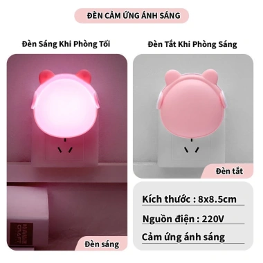 Đèn ngủ LED hình gấu 2 chế độ sáng vàng ấm và trắng, decor phòng ngủ, giá 14.300₫ 5