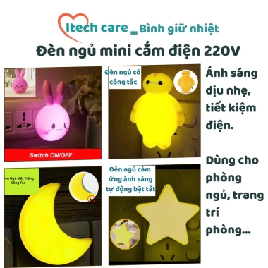 Đèn Ngủ LED Mini Mặt Trăng Ngôi Sao Thỏ Kute – Trang Trí Phòng 15.897₫ Itechcare