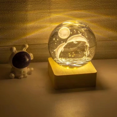 Đèn ngủ LED quả cầu pha lê đa sắc tự động - Trang trí phòng ngủ, quà Valentine, chỉ 69.000₫