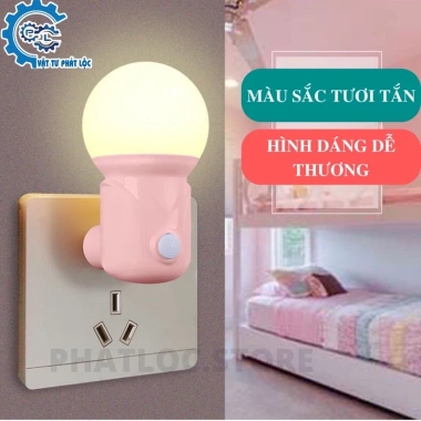 Đèn ngủ LED tròn bóng đa màu, công tắc đổi màu, cho phòng ngủ & khách - Giá 45.000₫