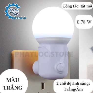 Đèn ngủ LED tròn bóng đa màu, công tắc đổi màu, cho phòng ngủ & khách - Giá 45.000₫