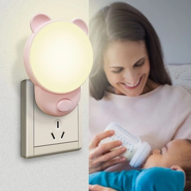 Đèn ngủ mặt trăng KLIYA Z-035 - Đèn tròn tai gấu, chuyển đổi 2 màu trắng-vàng ấm, ánh sáng dịu nhẹ, giá chỉ 29.000 VND