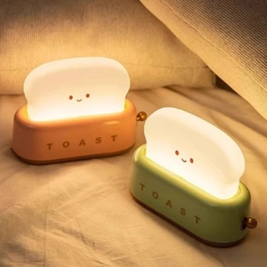Đèn ngủ máy nướng bánh mì sạc tích điện - LED đa chế độ, hẹn giờ, decor giá 99.500₫