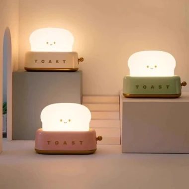 Đèn ngủ máy nướng bánh mì sạc tích điện - LED đa chế độ, hẹn giờ, decor giá 99.500₫