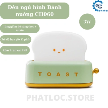 Đèn ngủ máy nướng bánh mì sạc tích điện - LED đa chế độ, hẹn giờ, decor giá 99.500₫