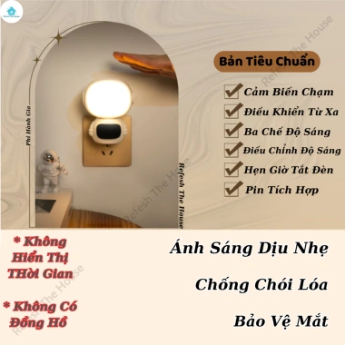 Đèn ngủ phi hành gia remote pin tích điện - đồng hồ hẹn giờ tự tắt
