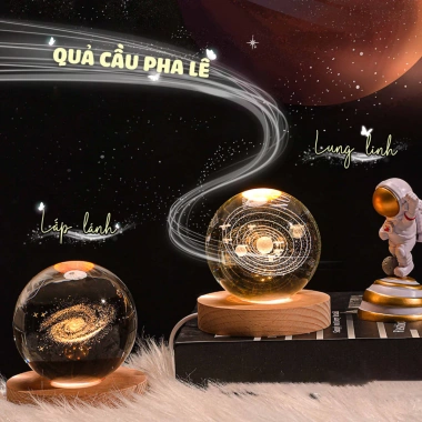 Đèn ngủ quả cầu pha lê 3D - Trang trí phòng ngủ, quà sinh nhật, giá chỉ 38.000đ