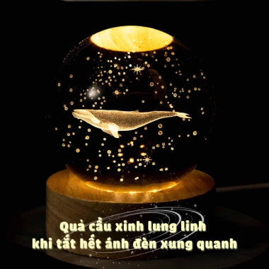 Đèn ngủ quả cầu pha lê 3D - Trang trí phòng ngủ, quà sinh nhật, giá chỉ 38.000đ