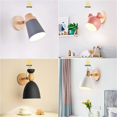 Đèn ngủ treo tường gỗ xoay 360 độ UPLED - Ánh sáng êm dịu, chống mỏi mắt, bóng LED