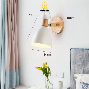 Đèn ngủ treo tường gỗ xoay 360 độ UPLED - Ánh sáng êm dịu, chống mỏi mắt, bóng LED