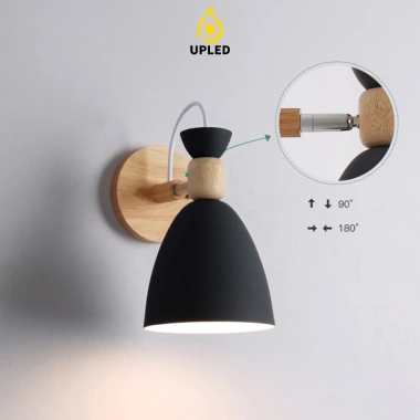 Đèn ngủ treo tường gỗ xoay 360 độ UPLED - Ánh sáng êm dịu, chống mỏi mắt, bóng LED