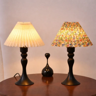 Đèn ngủ xếp ly phong cách cổ điển chao vải sang trọng, đèn đọc sách, trang trí phòng ngủ, giá ưu đãi 85.000₫ 9