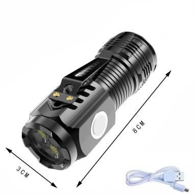 Đèn pin 5 chế độ 3 bóng mini bỏ túi - Siêu tiện lợi cho cắm trại, du lịch, dã ngoại, giảm giá chỉ 58.000đ