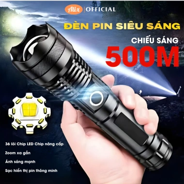 Đèn Pin Cầm Tay Alix Vỏ Hợp Kim Siêu Bền, Chống Thấm Nước, Giá 149.000₫ – Ưu Đãi
