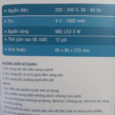 Đèn pin cầm tay LED SUNHOUSE SHE-4.351 cỡ lớn, bảo hành 12 tháng, chỉ 129.000₫ 5