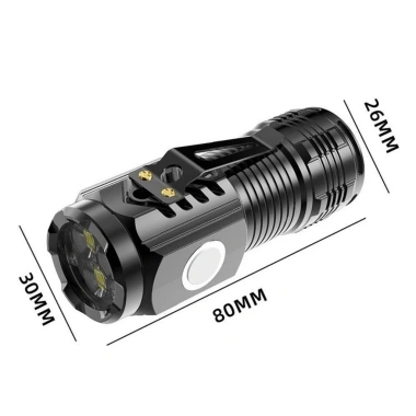 Đèn Pin Cầm Tay Mini Siêu Sáng, Chống Nước, Sạc USB Type C, 3 Chế Độ, Kẹp Mũ, Dùng Câu Cá Đêm Giá 44.000 VND