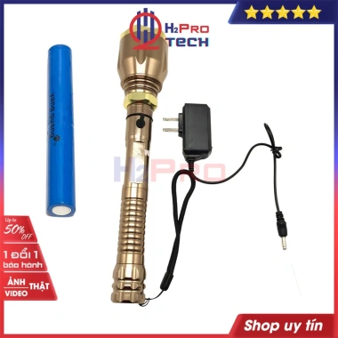 Đèn Pin Cầm Tay Police 418 Led Cree Q5 10W Trắng - Vỏ Kim, 3 Chế Độ, Pin Sạc, Giá 255k - H2Pro Tech