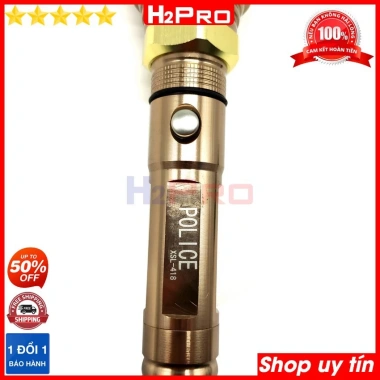 Đèn Pin Cầm Tay Police 418 Led Cree Q5 10W Trắng - Vỏ Kim, 3 Chế Độ, Pin Sạc, Giá 255k - H2Pro Tech