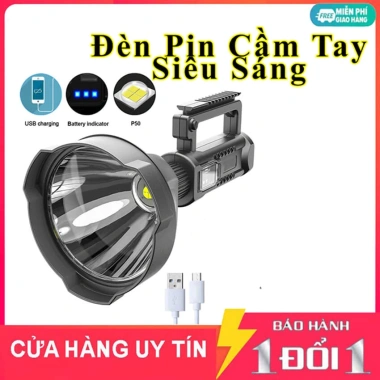 Đèn pin cầm tay siêu sáng 1.000m, pin 8.000mAh sạc nhanh - Giá chỉ 120.000đ